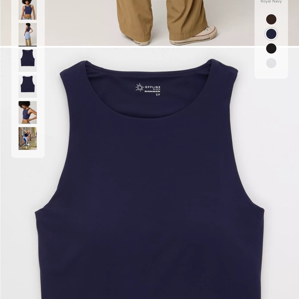 Navy Blue High Neck Longline Sports Bra - Picture 5 of 10